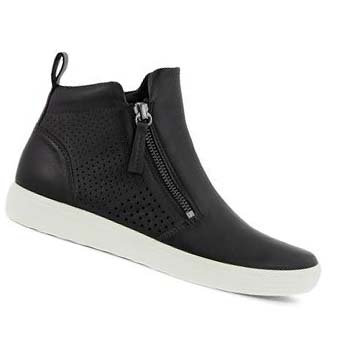 Baskets Ecco Soft 7 Perforated Ankle Femme Noir | FR 237PJJ